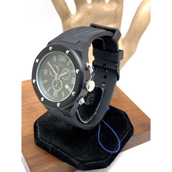Joshua & Sons Men's Watch JS62BK Quartz Chronograph Black Dial Rubber Ba… - Picture 13 of 13